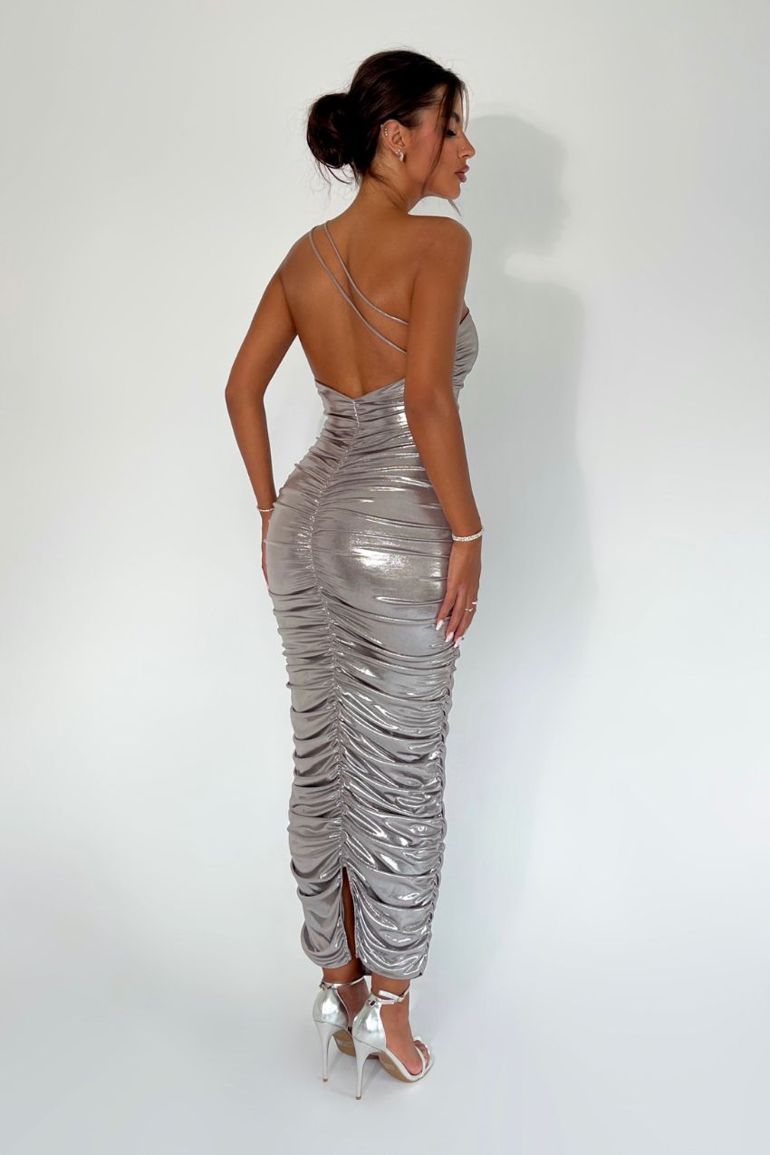 Vestido Metálico Prata Giorgia