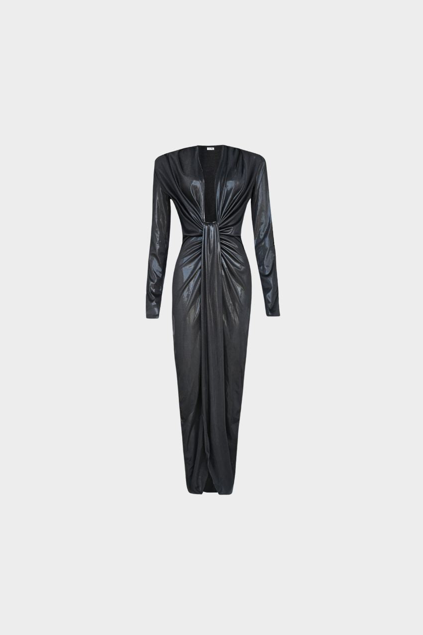 Vestido Preto Metálico Sara