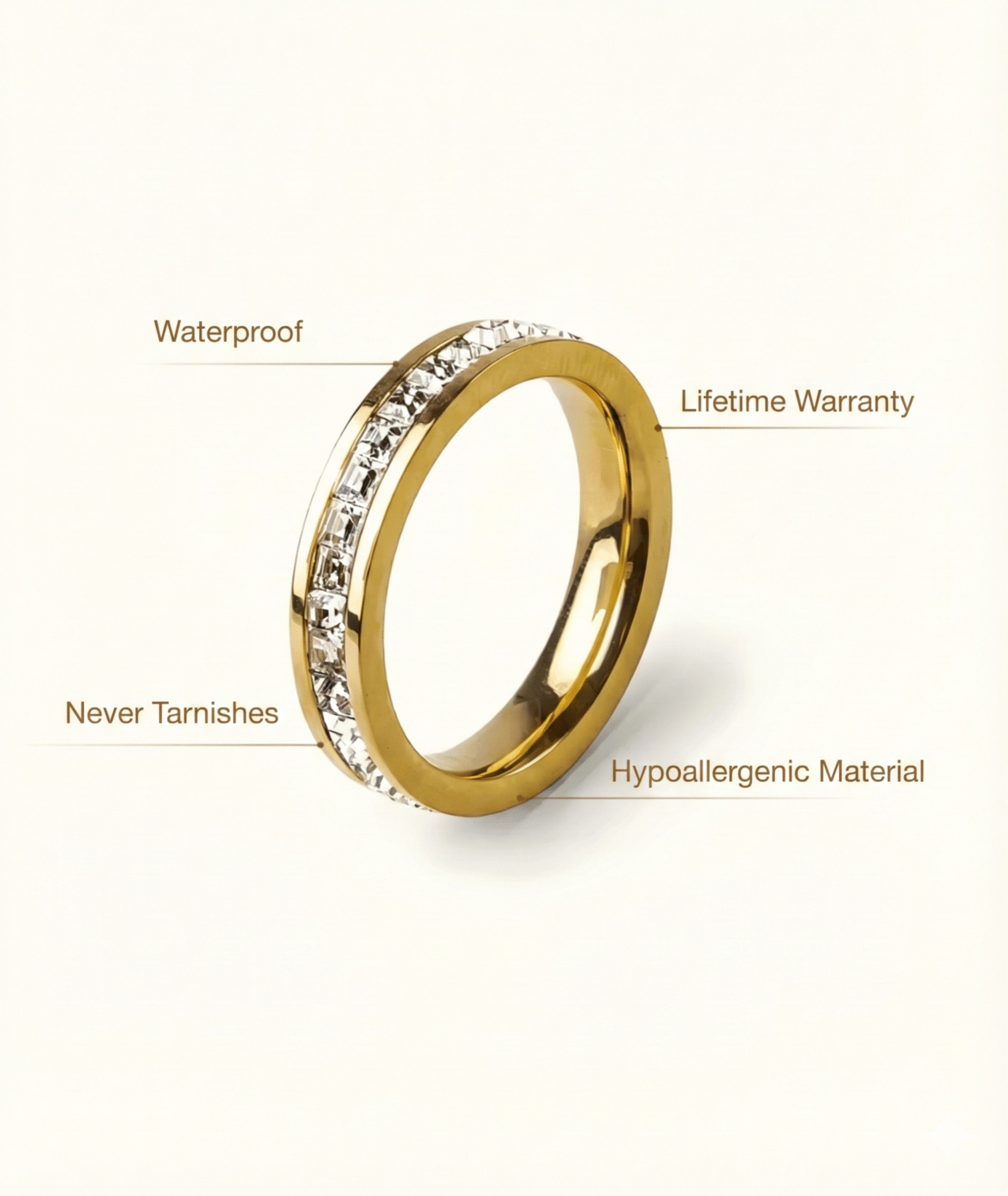 Brilliant Ring Plated in 18K Gold