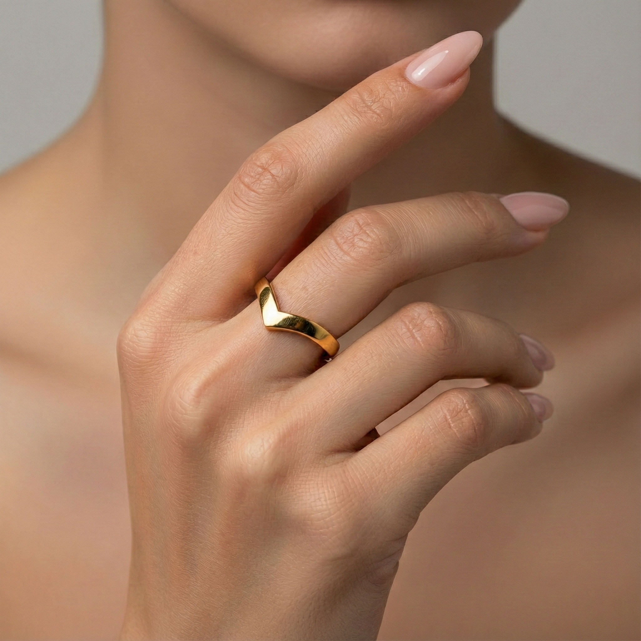 Trinity Smooth Ring Plated in 18K Gold