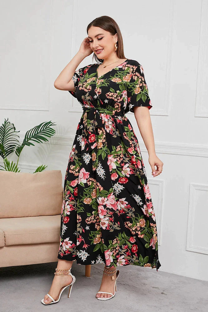 Vestido Plus Size Soltinho Floral