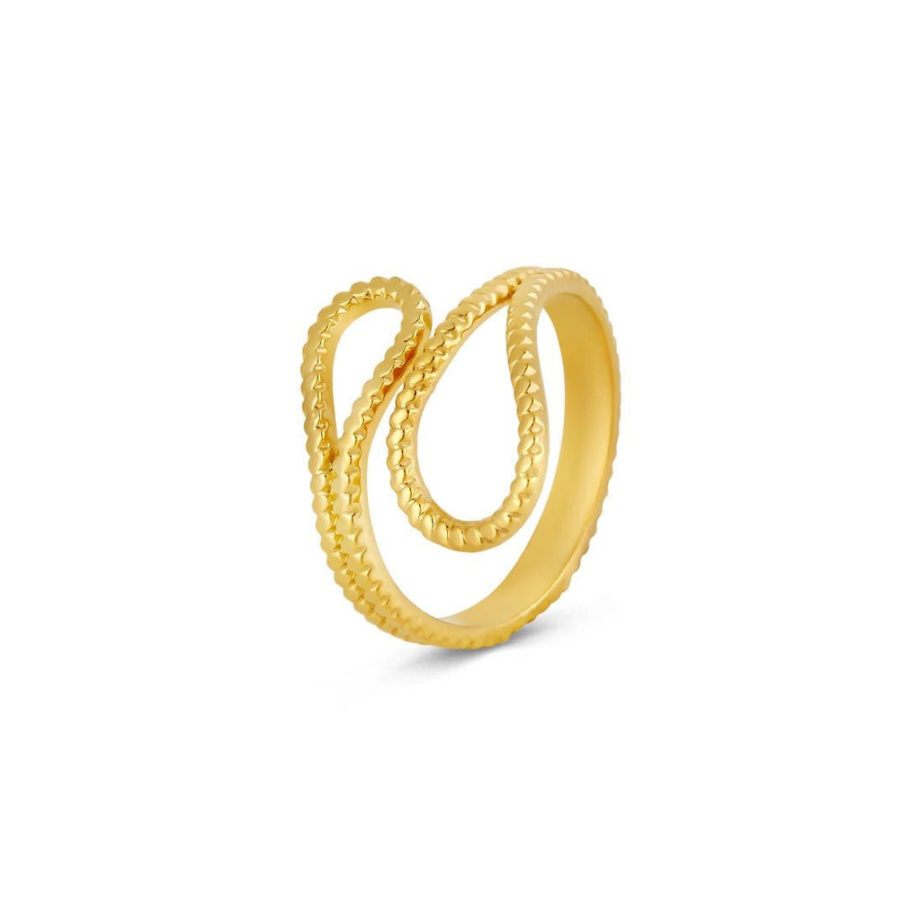 Adjustable Ava Abstract Ring Plated in 18K Gold