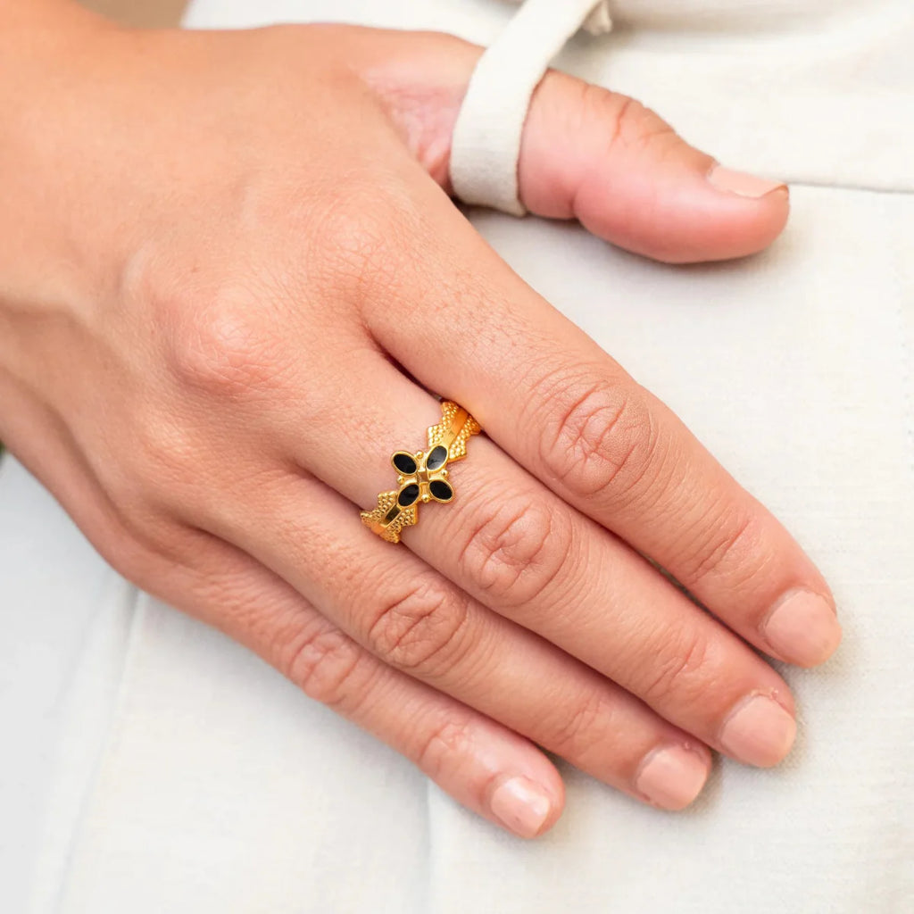 Blossom Adjustable Ring Plated in 18K Gold