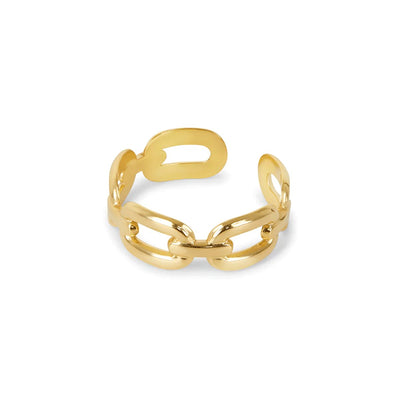 Adjustable Link Ring Plated in 18K Gold