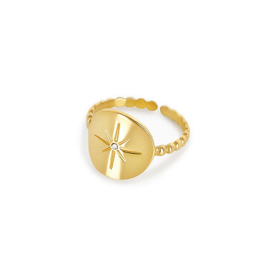 Adjustable Nautical Star Ring Plated in 18k Gold