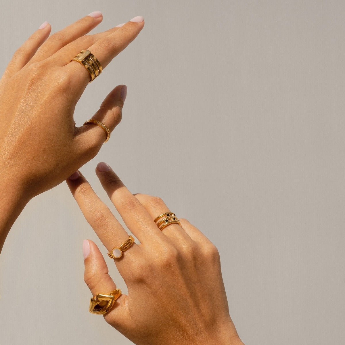 Melina Adjustable Ring Plated in 18K Gold