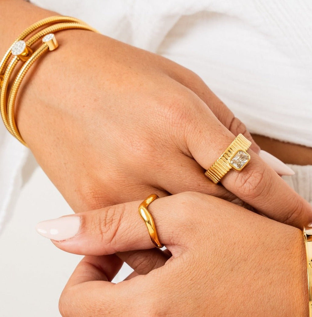 Aspen Ring Plated in 18k Gold