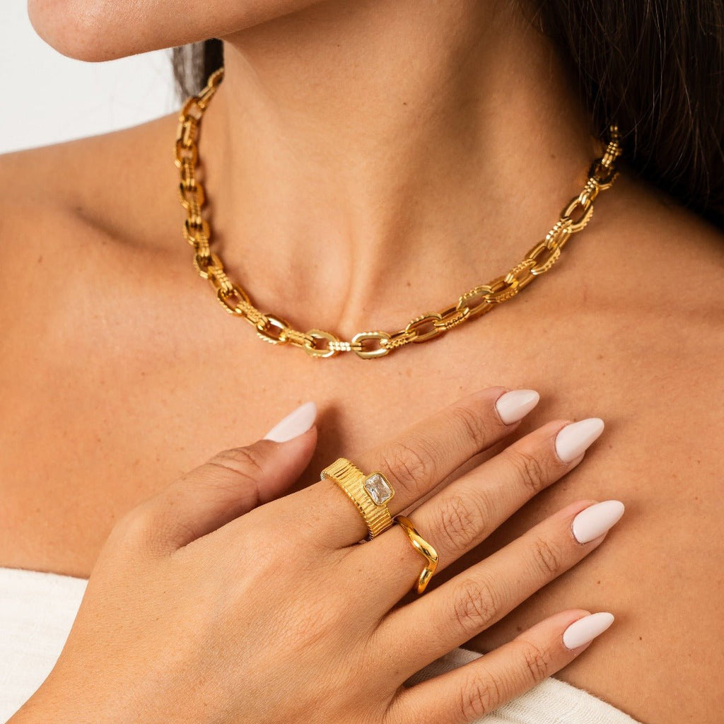 Aspen Ring Plated in 18k Gold