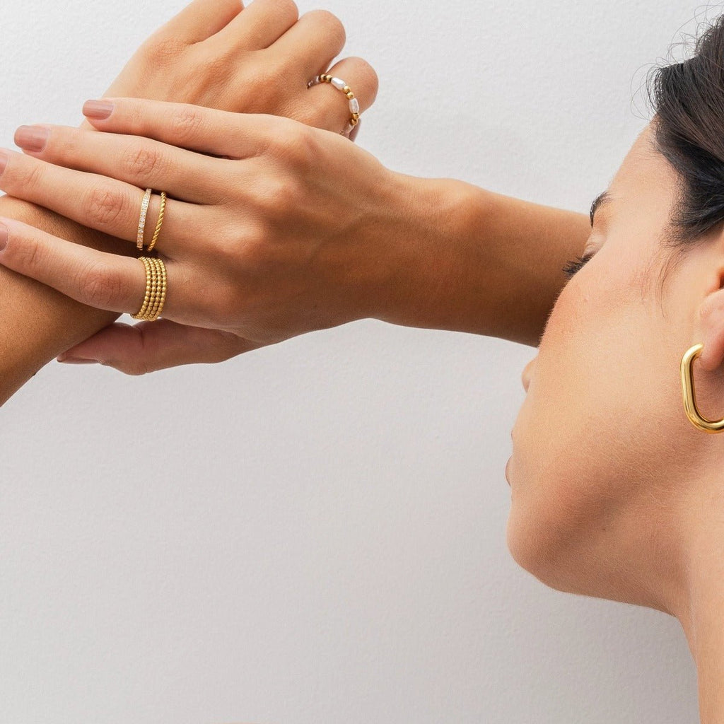 Aurora Crystal Ring Plated in 18k Gold