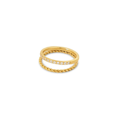 Aurora Crystal Ring Plated in 18k Gold