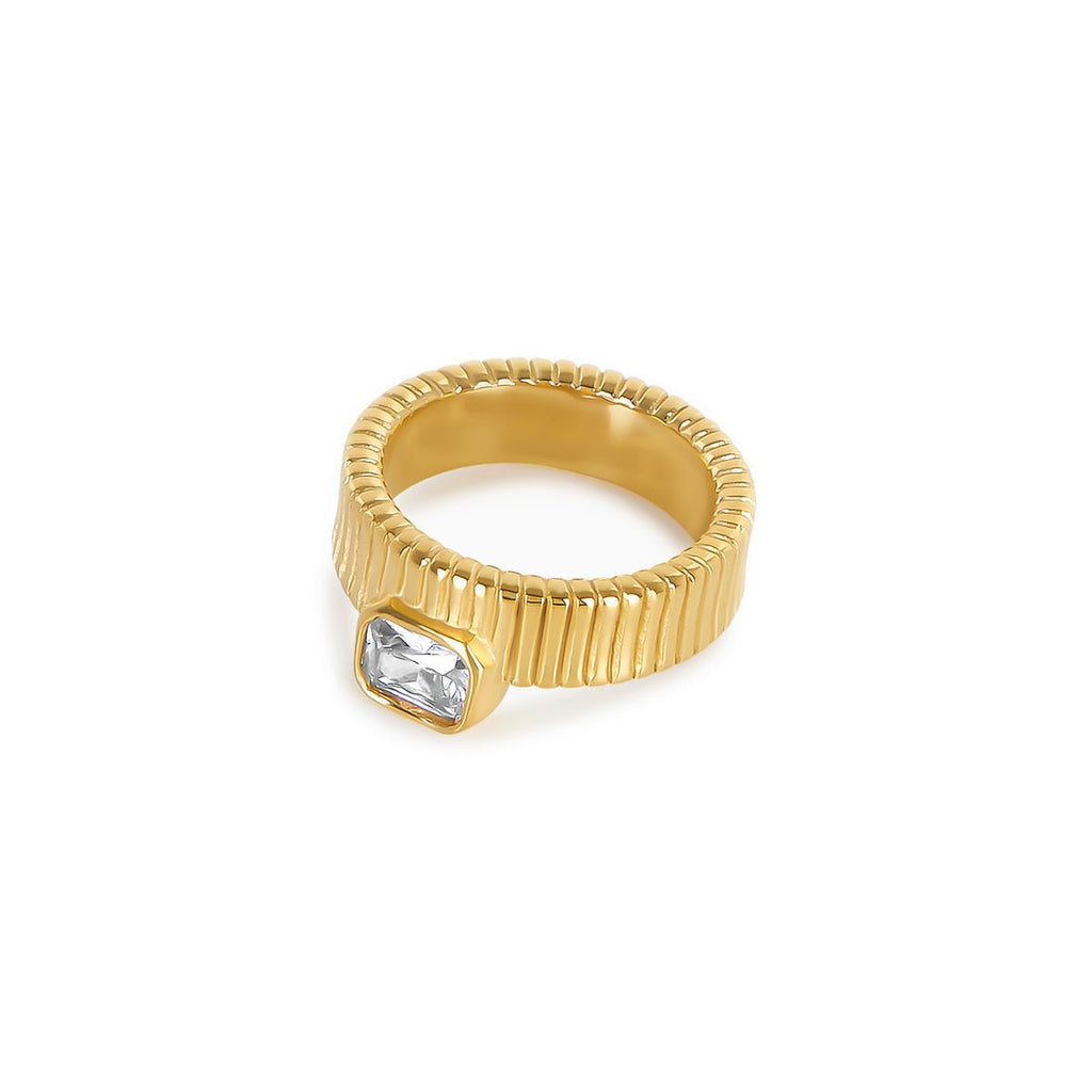Capri Crystal Ring Plated in 18k Gold
