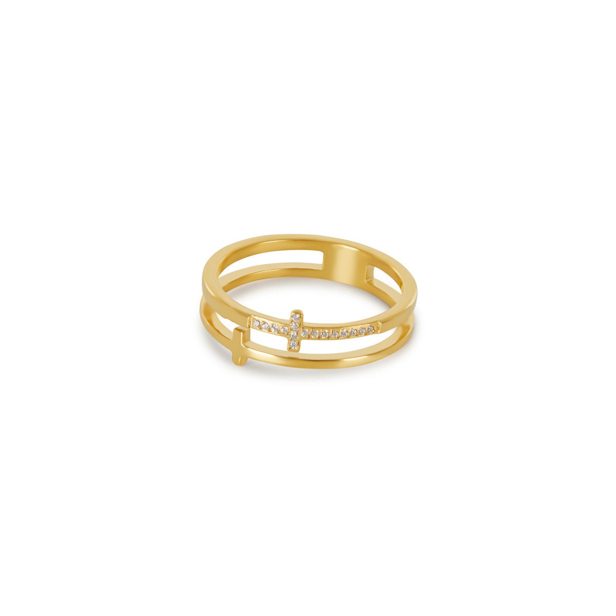 18k Gold Plated Cross Ring