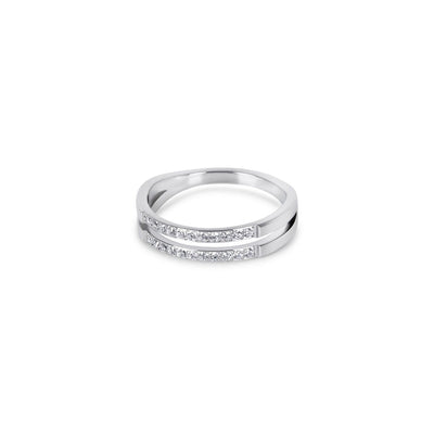 Double Diamond Ring - Silver