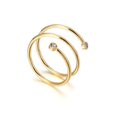Fine Spiral Ring Plated in 18K Gold