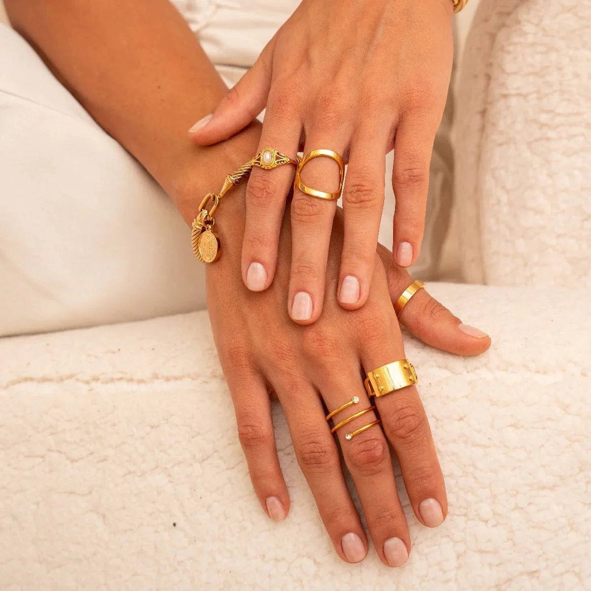 Fine Spiral Ring Plated in 18K Gold