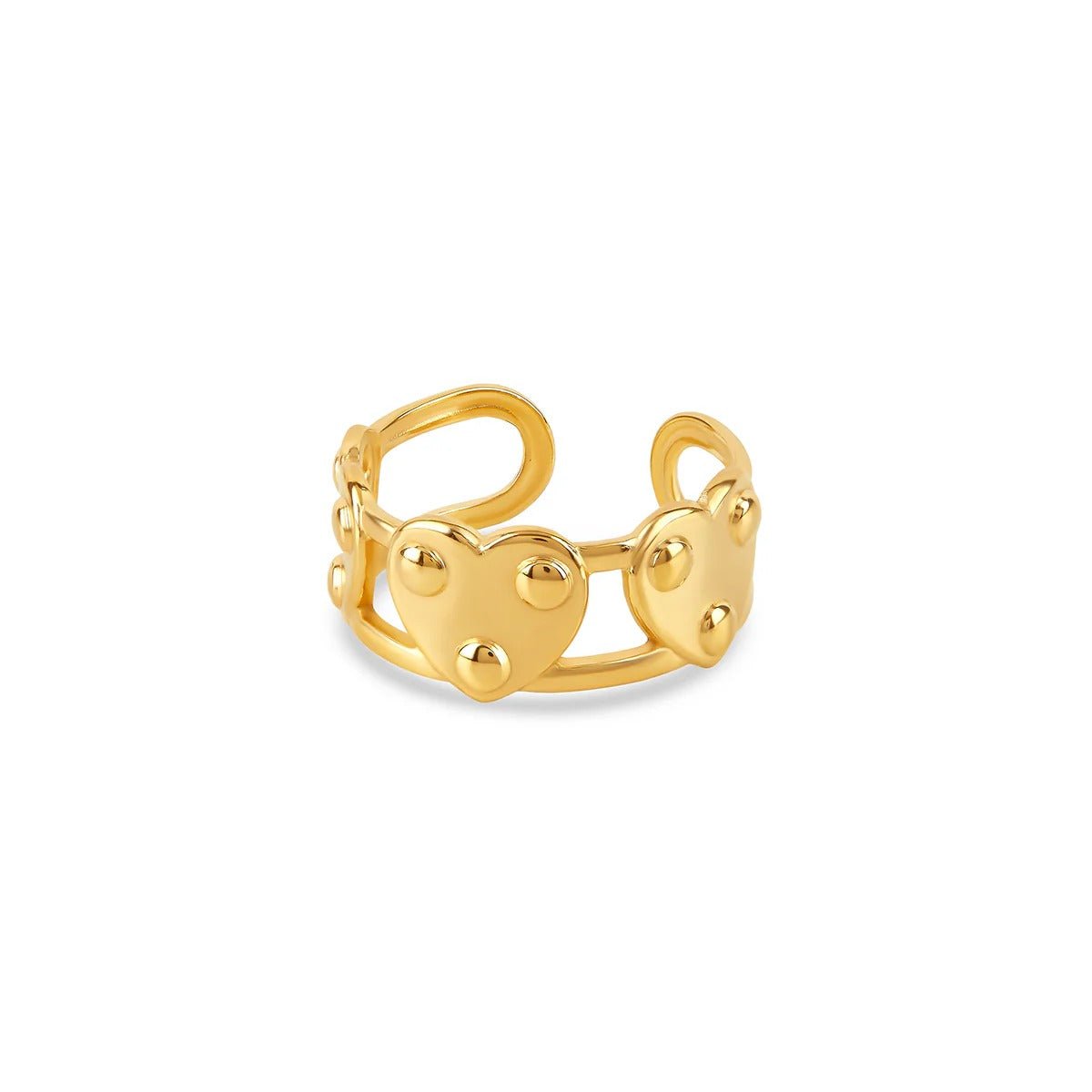 Eternal Heart Ring, Adjustable, 18K Gold Plated
