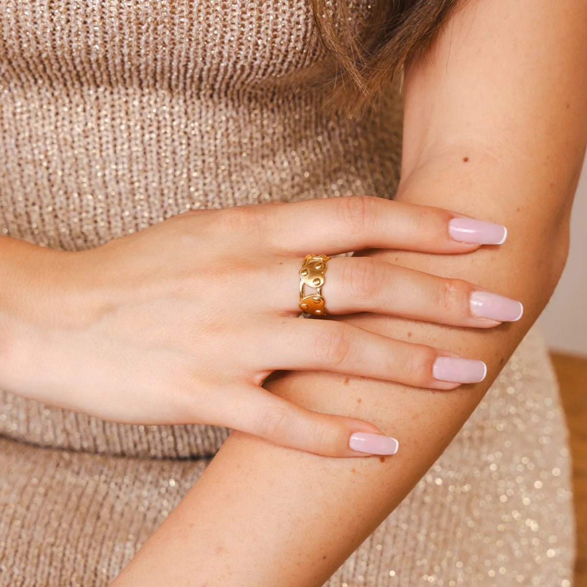 Eternal Heart Ring, Adjustable, 18K Gold Plated