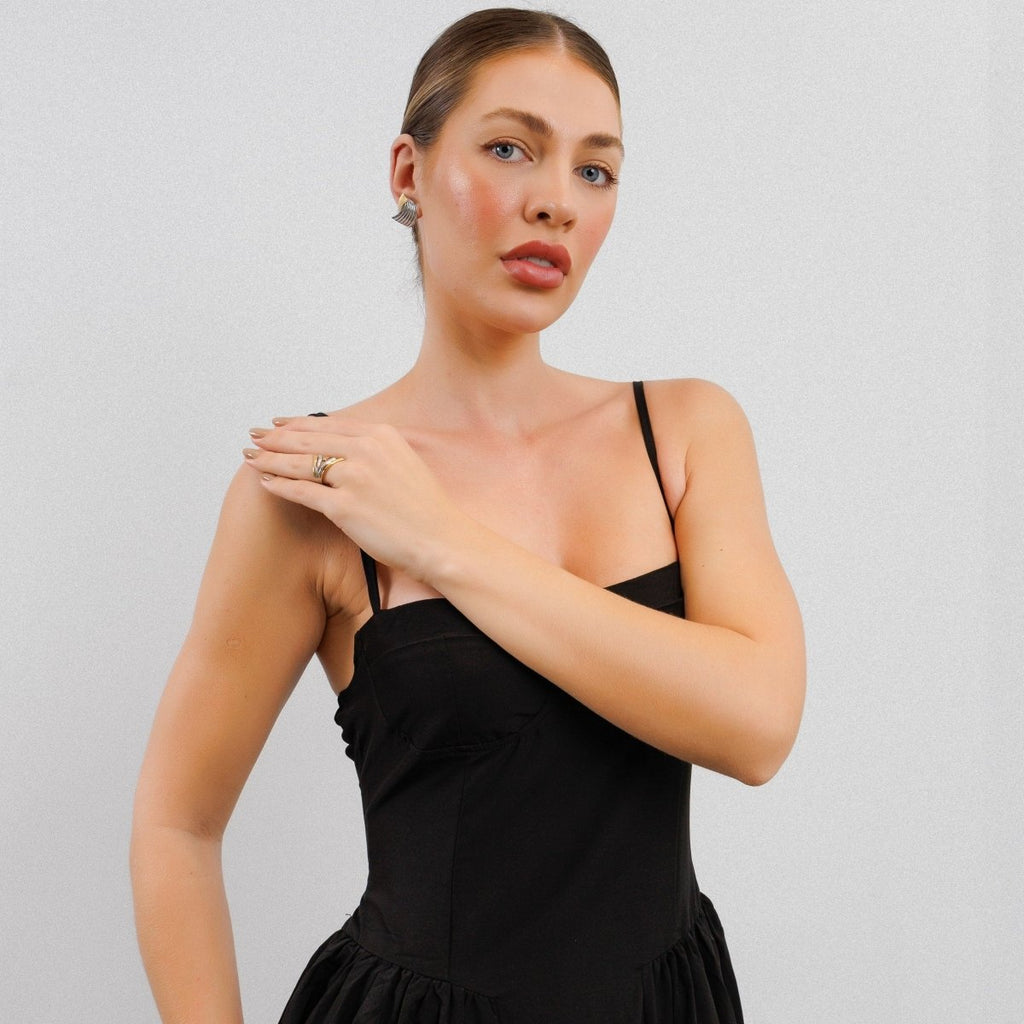 Adjustable Flow Ring with a Mix of Gold and Silver Plating