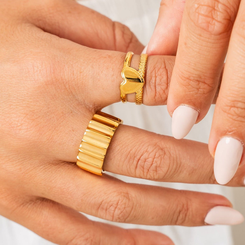 Groove Ring Plated in 18k Gold