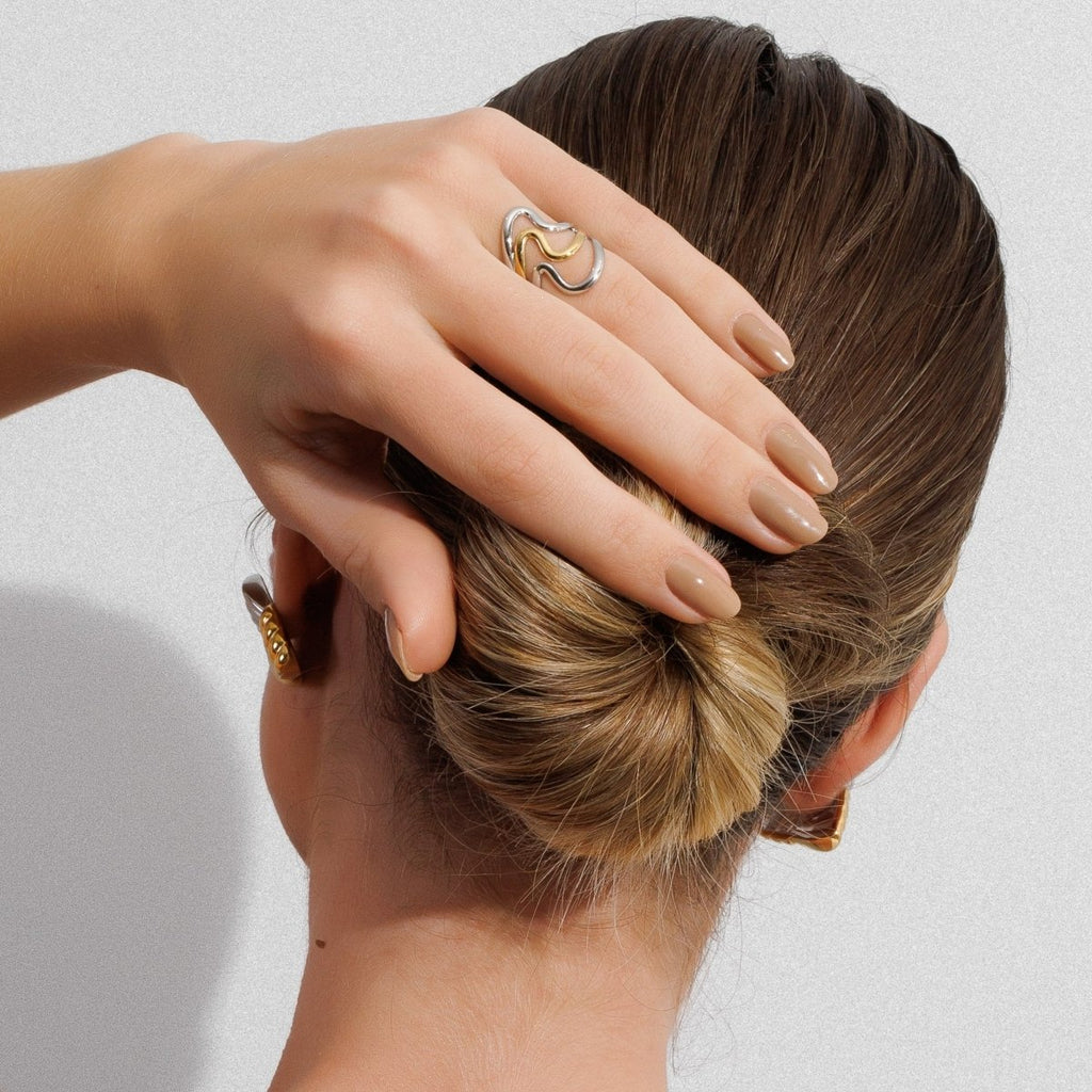Harmony Dual Adjustable Ring with a Mix of Gold and Silver Plating