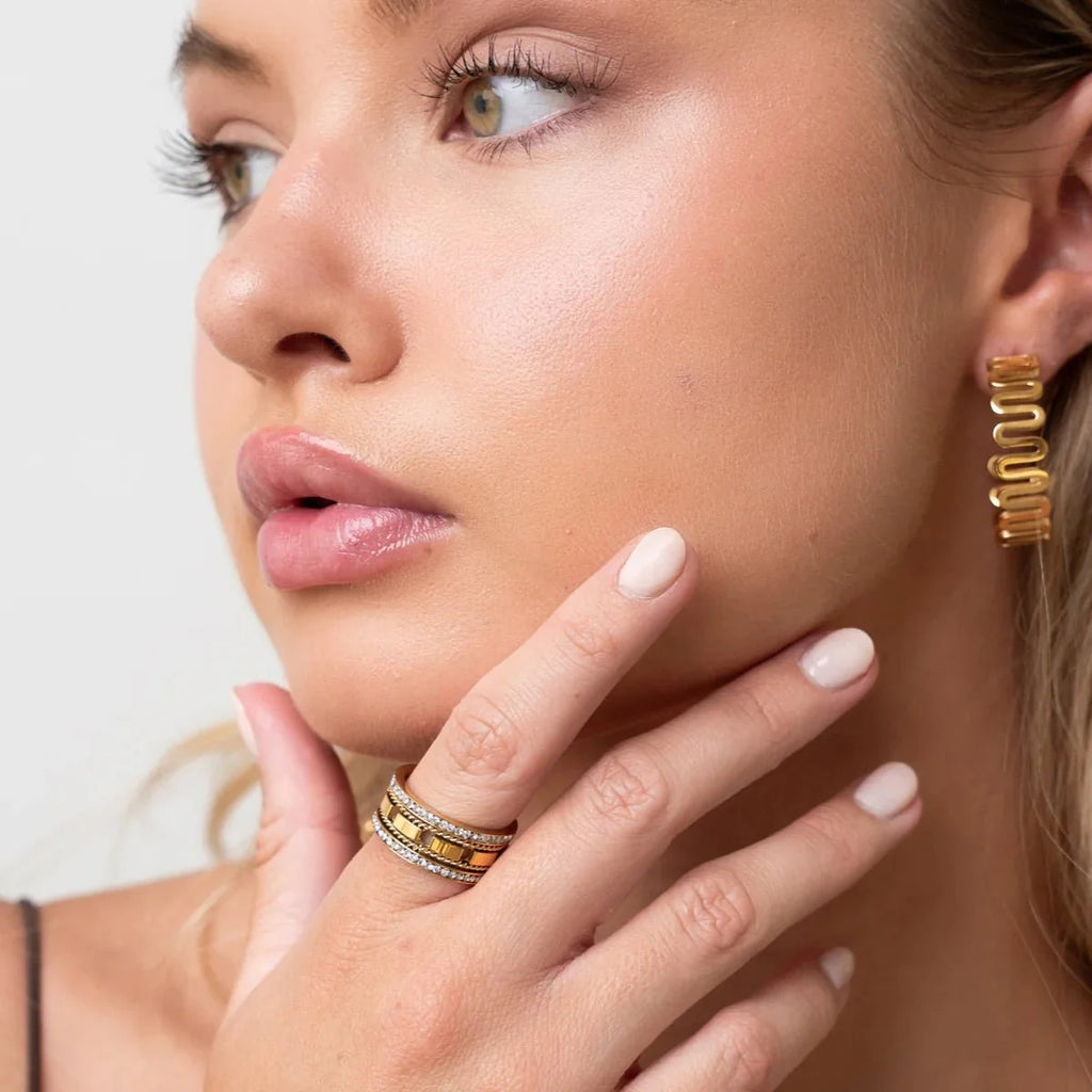 Impulse Ring Plated in 18K Gold