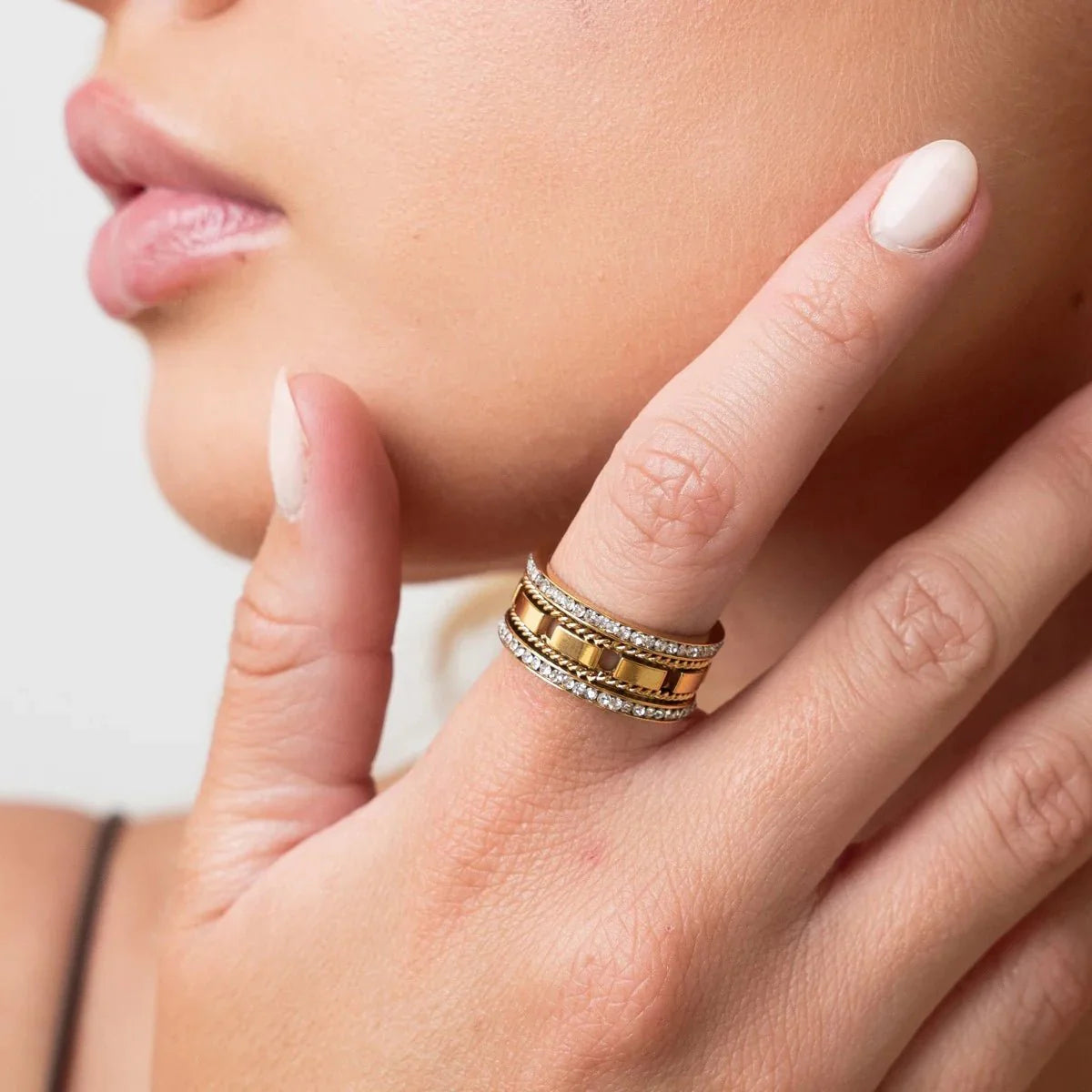 Impulse Ring Plated in 18K Gold