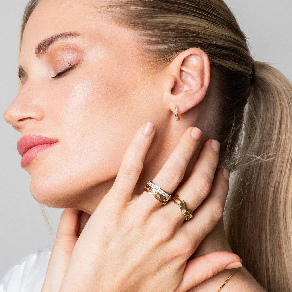 Mosaic Ring Plated in 18k Gold