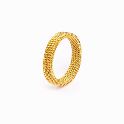 Motion Mesh Ring Plated in 18K Gold