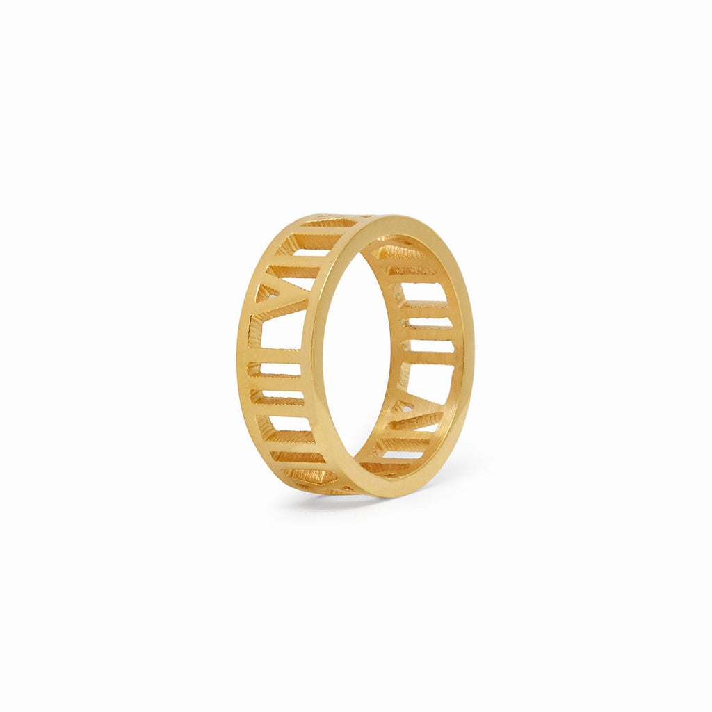 Roman Numeral Ring Plated in 18K Gold