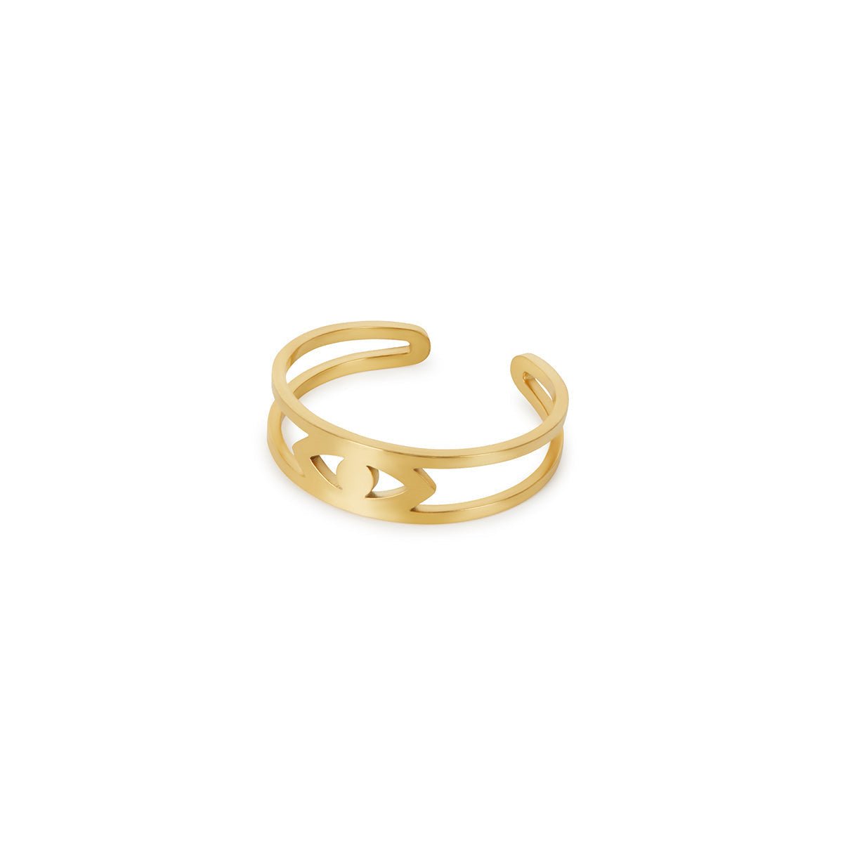 Adjustable Greek Eye Ring Plated in 18K Gold
