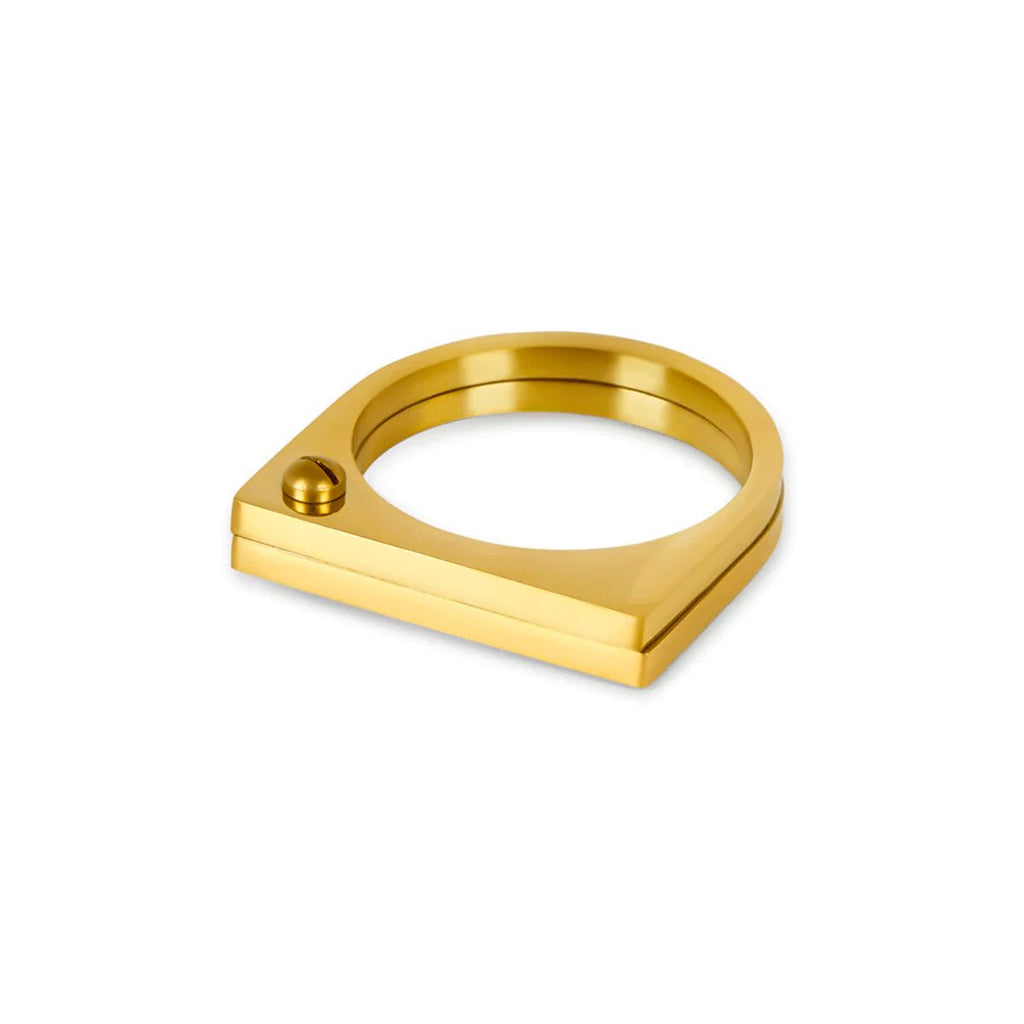 Flat Screw Ring Plated in 18k Gold