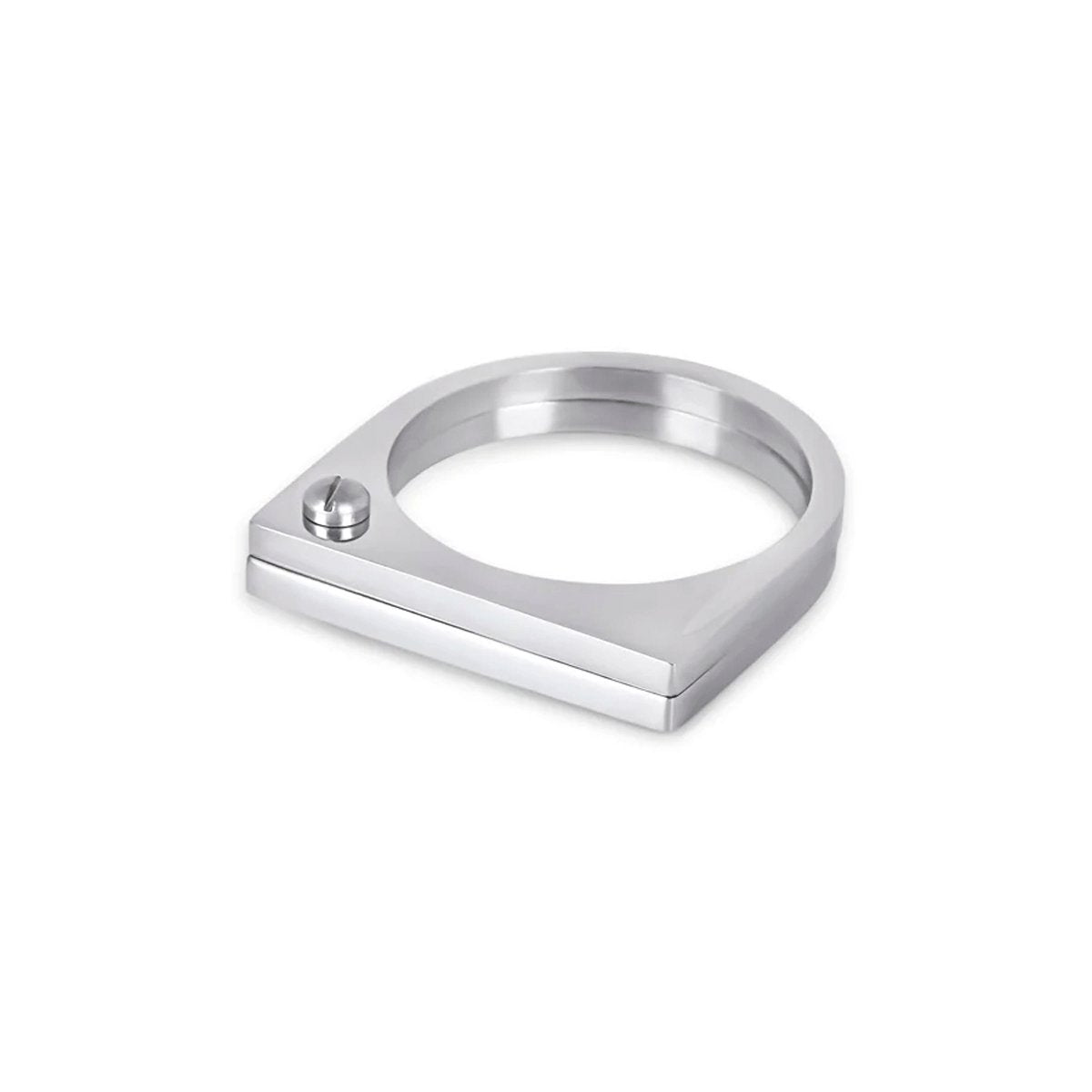 Flat Screw Ring - Silver