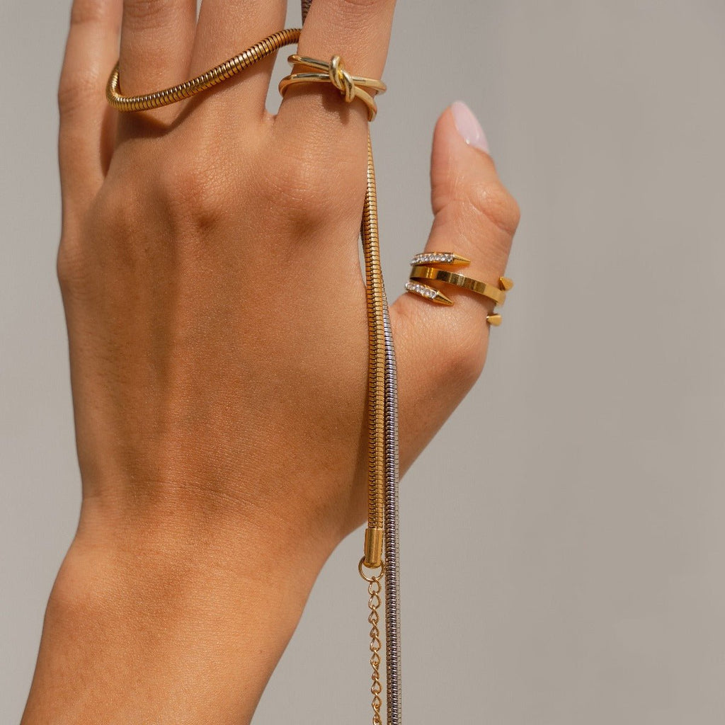 18K Gold Plated Nail Ring with Points