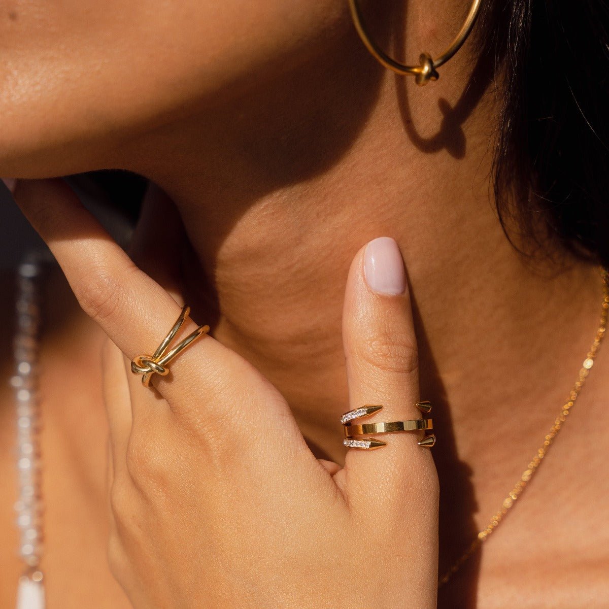 18K Gold Plated Nail Ring with Points