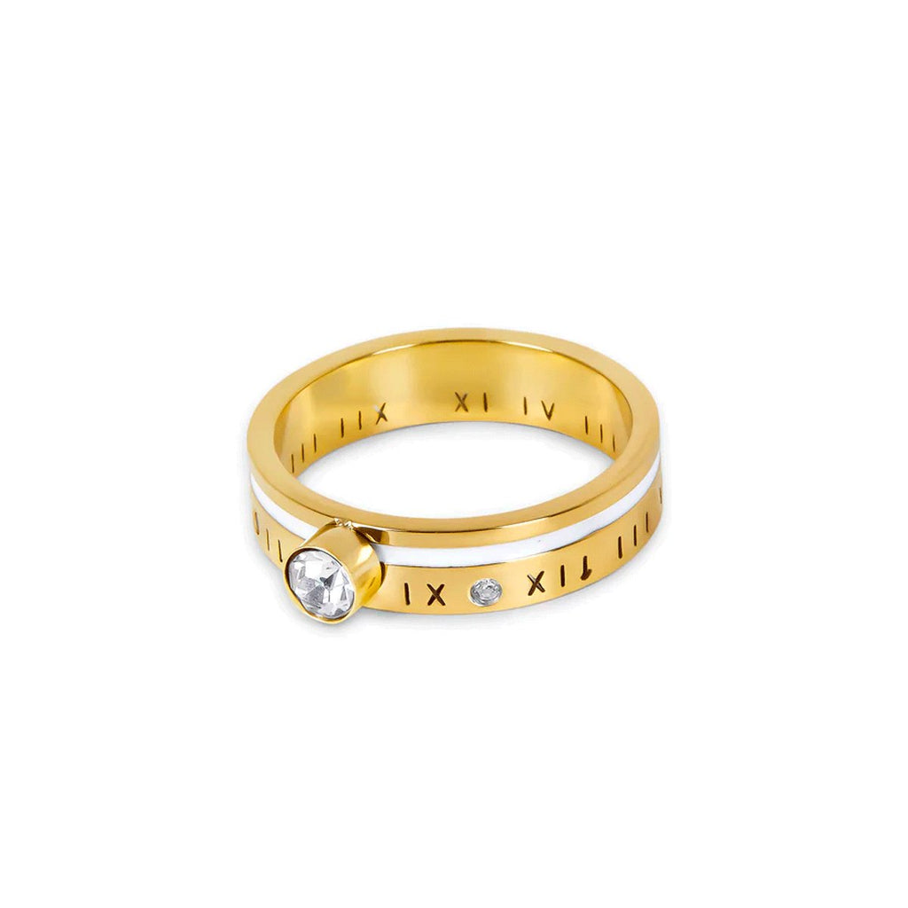 Queen Ring with Crystal Stone, 18k Gold Plated