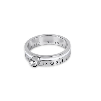 Queen Ring with Crystal Stone - Silver