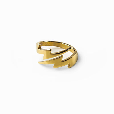 Lightning Bolt Ring Plated in 18K Gold