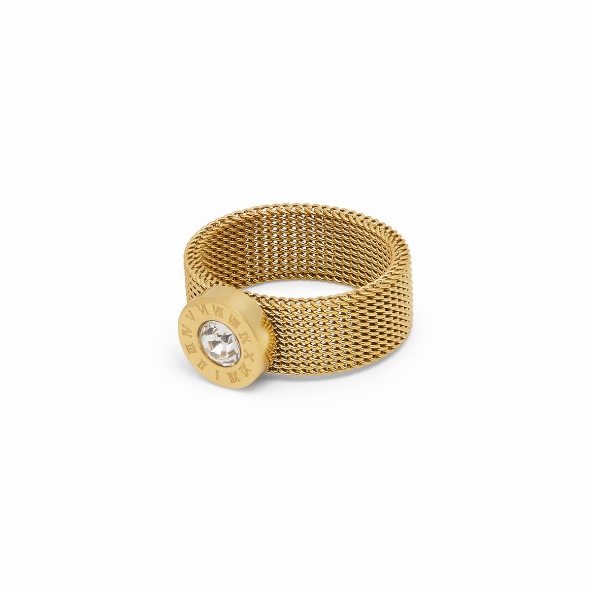 Roman Mesh Ring Plated in 18K Gold