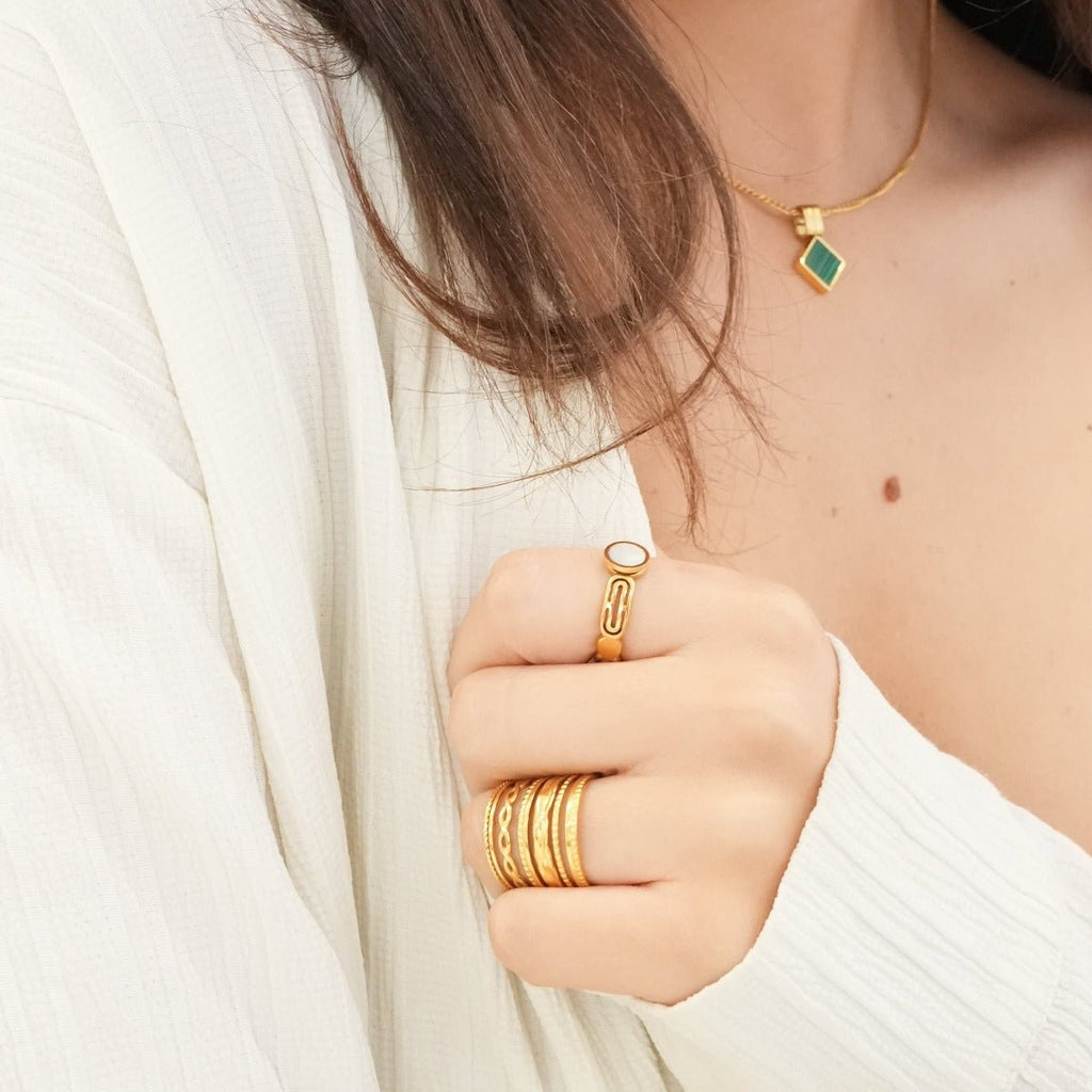 Royale Adjustable Ring Plated in 18k Gold