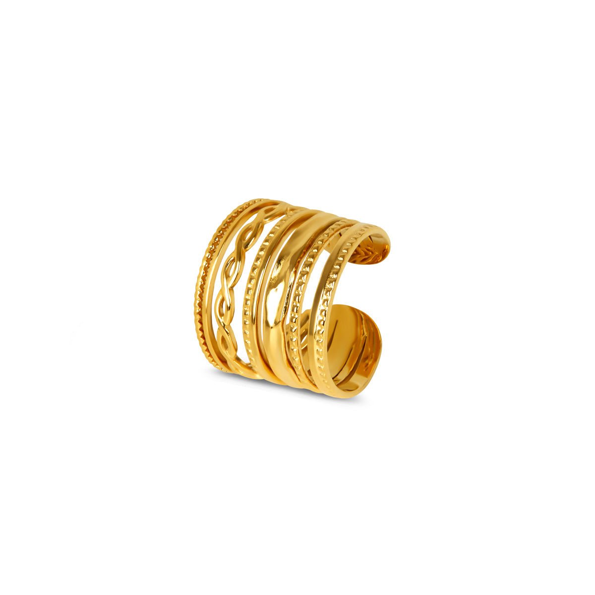 Royale Adjustable Ring Plated in 18k Gold
