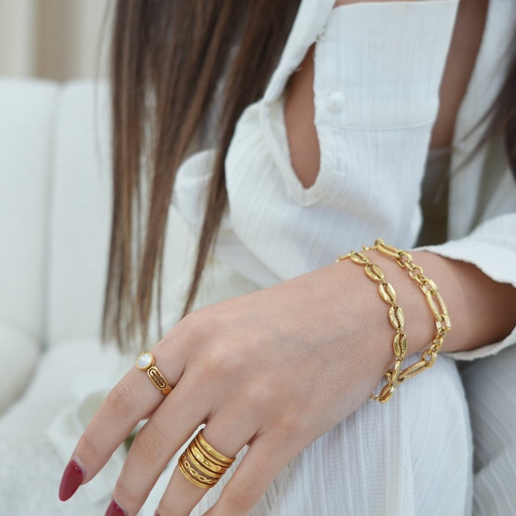 Royale Adjustable Ring Plated in 18k Gold