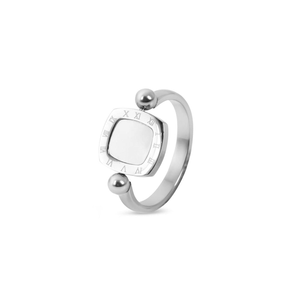 Rotating Square Charm Ring - Silver