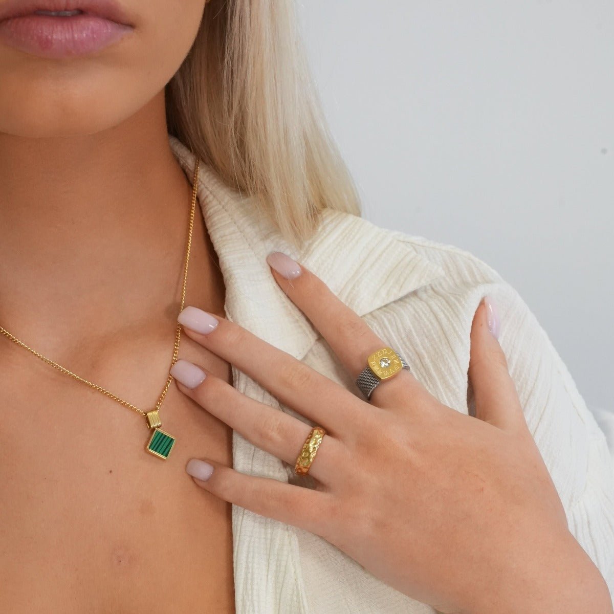 Lunar Texture Ring Plated in 18k Gold