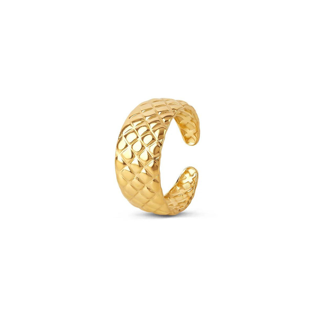Luxurious Adjustable Woven Ring Plated in 18K Gold