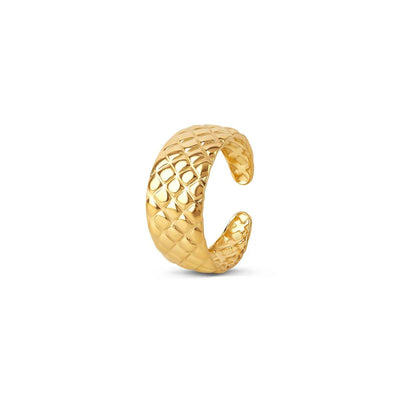 Luxurious Adjustable Woven Ring Plated in 18K Gold