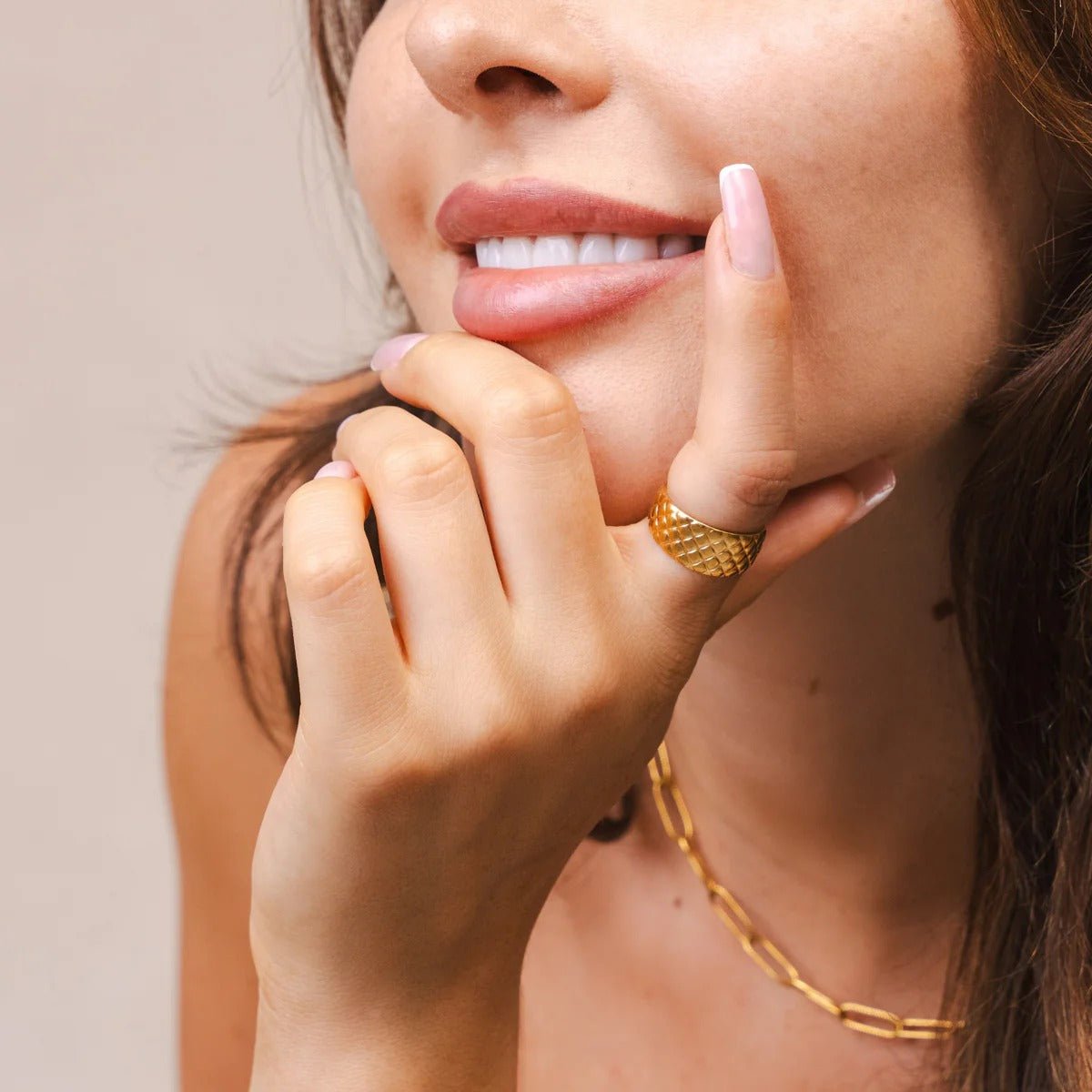 Luxurious Adjustable Woven Ring Plated in 18K Gold