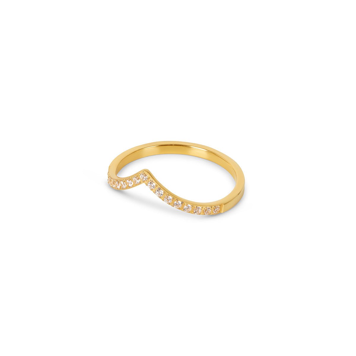 Trinity Zirconia Ring Plated in 18K Gold