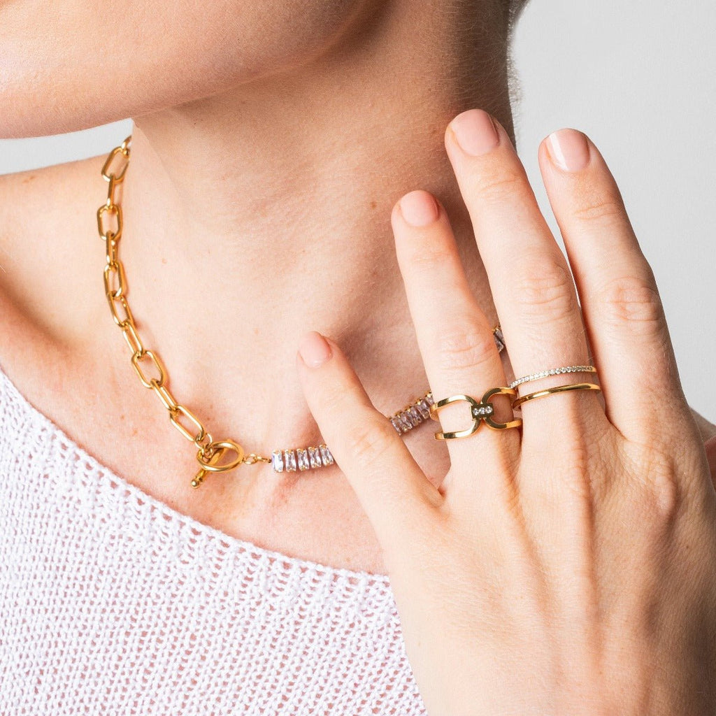 Vienne Double Ring Plated in 18k Gold