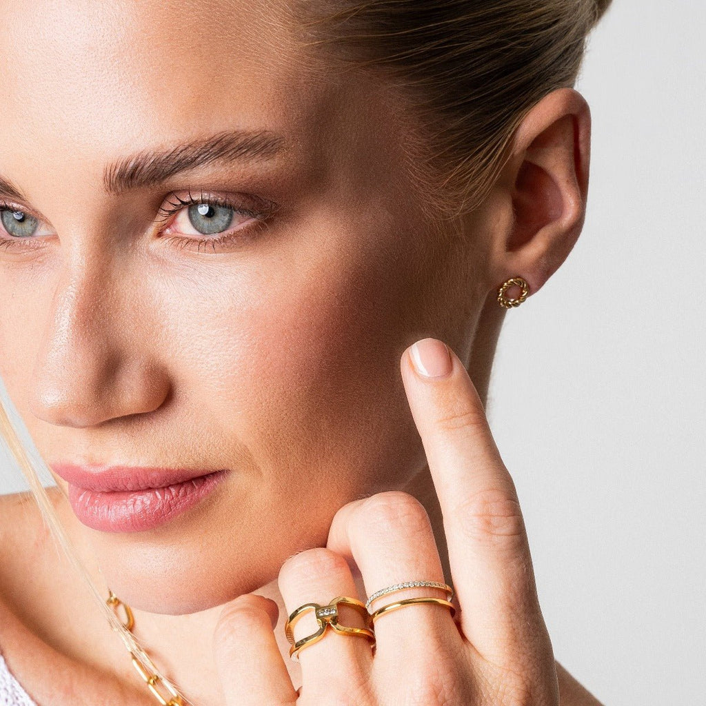 Vienne Double Ring Plated in 18k Gold