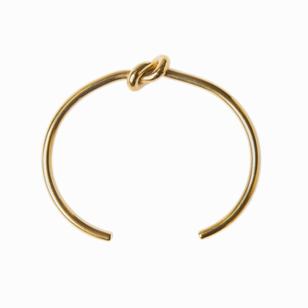 Bracelet with a central knot, 18K gold plated.